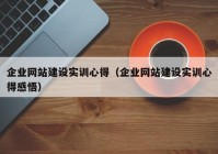 企業(yè)網站建設實訓心得（企業(yè)網站建設實訓心得感悟）