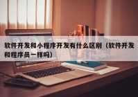 軟件開發(fā)和小程序開發(fā)有什么區(qū)別（軟件開發(fā)和程序員一樣嗎）