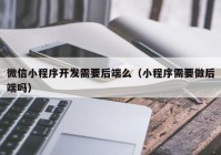 微信小程序開(kāi)發(fā)需要后端么（小程序需要做后端嗎）